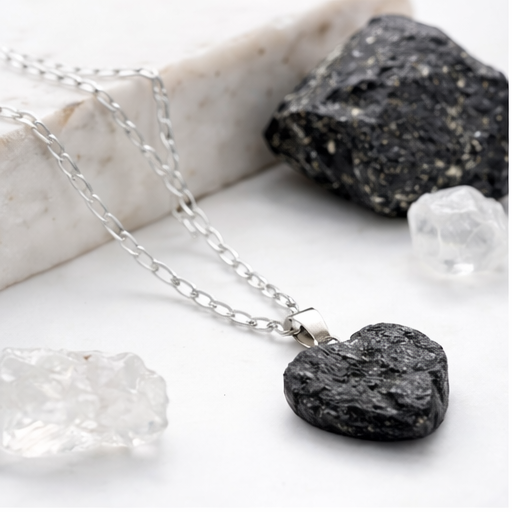 Colgante Corazón de Turmalina Negra (sin collar) Esotergia
