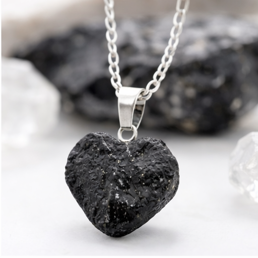 Colgante Corazón de Turmalina Negra (sin collar) Esotergia