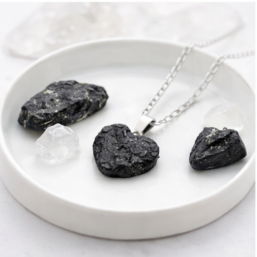 Colgante Corazón de Turmalina Negra (sin collar) Esotergia