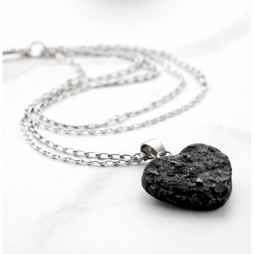 Colgante Corazón de Turmalina Negra (sin collar) Esotergia