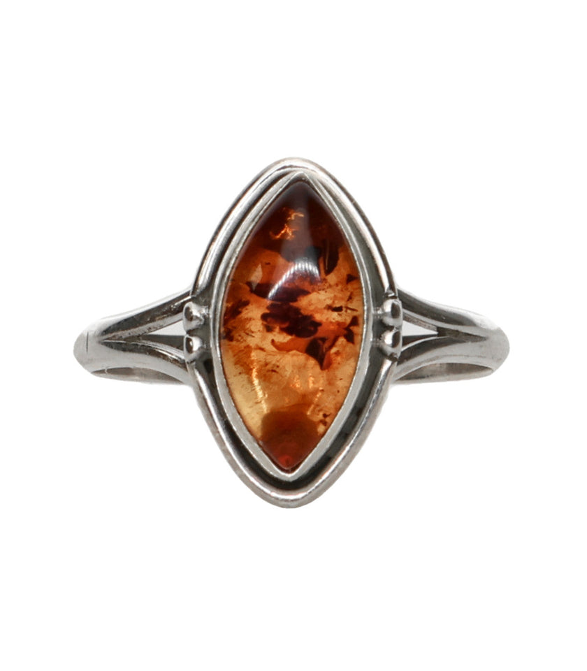 Anillo de Ámbar Bohemio en Plata de Ley 925 | Sabiduría Ancestral y Energía Solar Merlin Tienda