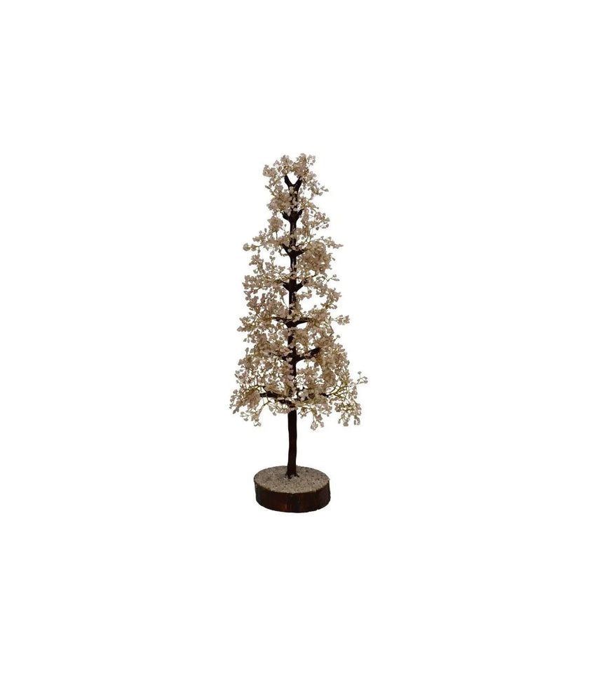 Árbol de Cuarzo Rosa Grande con Base de Madera | Amor y Armonía Esotergia Tienda