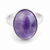 Anillo Ajustable de Amatista Natural Ovalada de 12 × 16 mm Esotergia