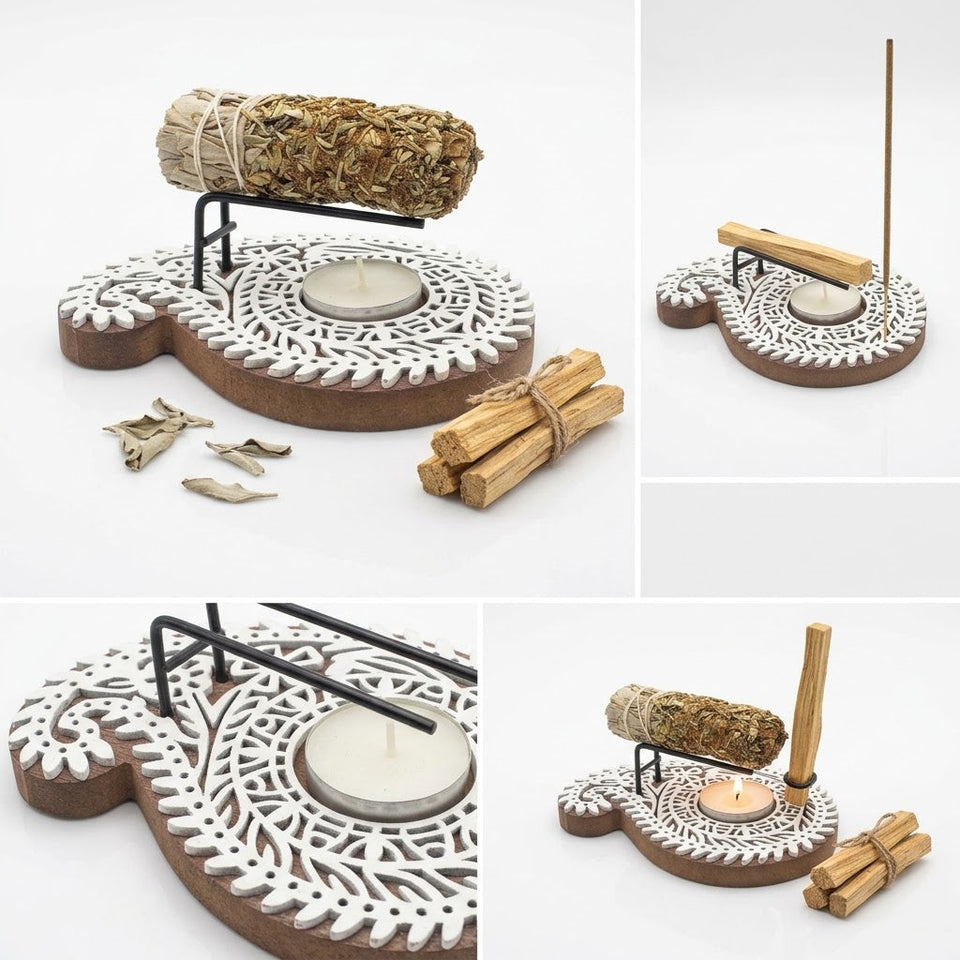 Quemador Artesanal de Palo Santo, Salvia, Ruda, Atados  | Purificación Esotergia