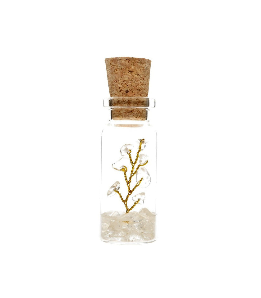 Hechizo Encapsulado de Luz y Claridad | Botellita con Árbol de Cuarzo Esotergia Tienda