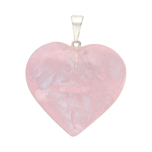 Colgante Corazón de Cuarzo Rosa Natural – Amor, Armonía y Energía Positiva