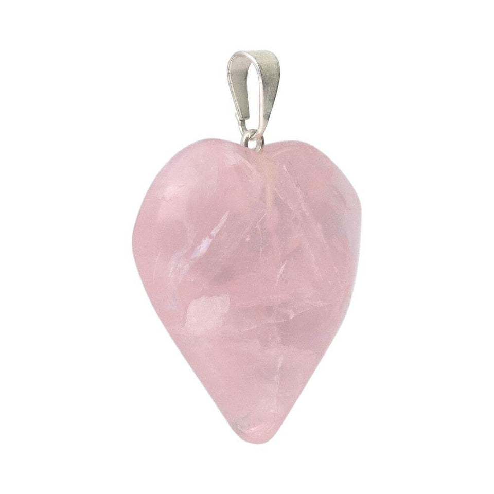 Colgante Corazón de Cuarzo Rosa Natural – Amor, Armonía y Energía Positiva