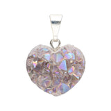 Colgante Corazón de Drusa Aqua Aura | Baño de Plata Merlin Tienda