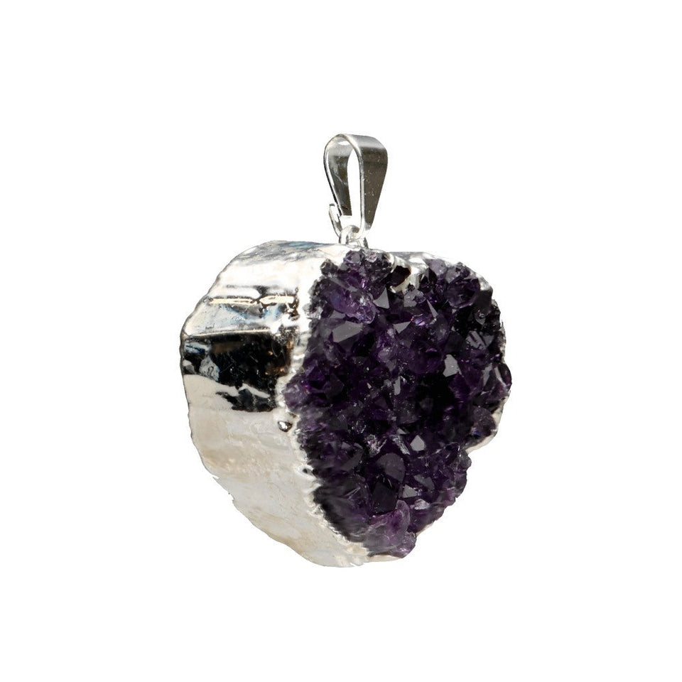 Colgante Corazón Drusa Amatista | Calma Espiritual y Protección Merlin Tienda