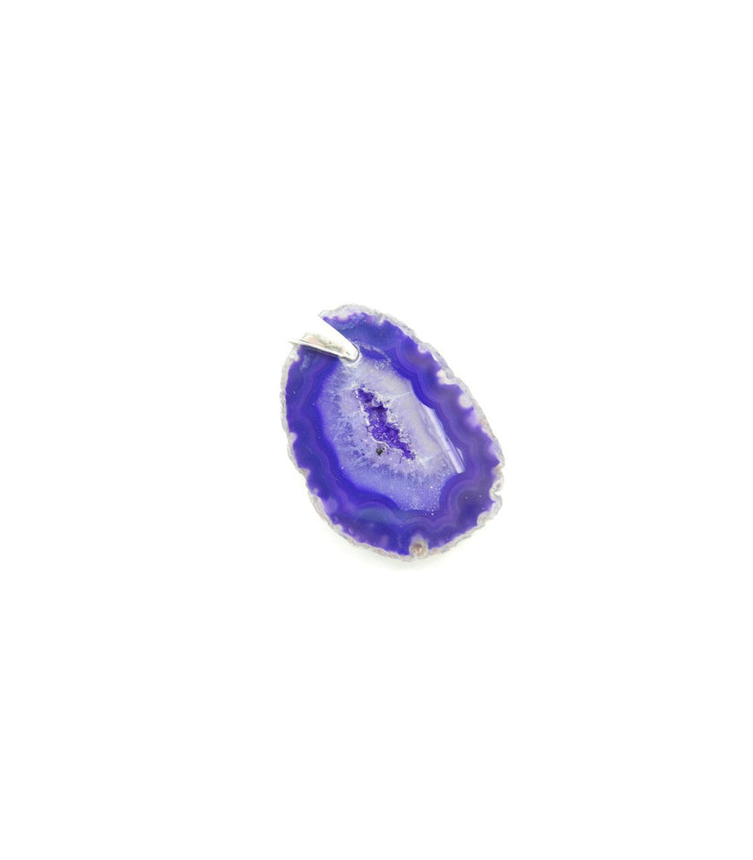 Colgante de Ágata Violeta (Baño de Plata) | Transmutación e Intuición Merlin Tienda