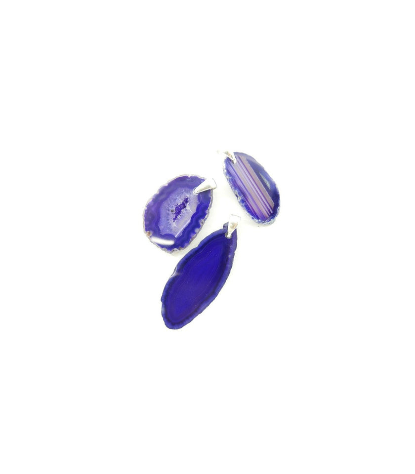 Colgante de Ágata Violeta (Baño de Plata) | Transmutación e Intuición Merlin Tienda