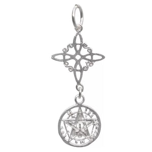 Colgante de Plata de Ley con Doble Protección – Tetragrammatón + Nudo de Bruja | Amuleto de Poder