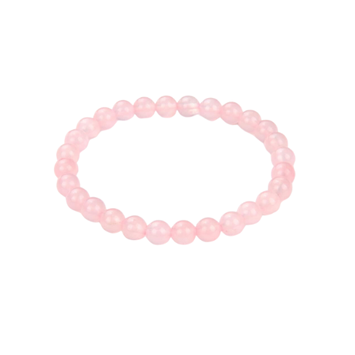 Pulsera Elástica de Cuarzo Rosa 8 mm - Amor Propio, Paz Interior y Sanación Emocional