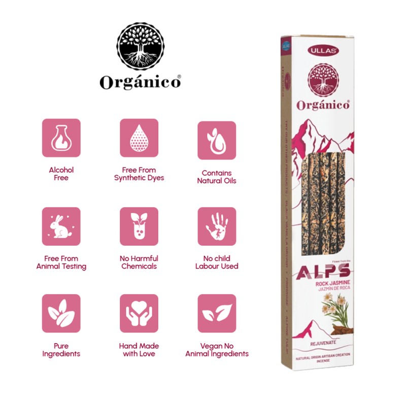 Varitas Incienso 'Jazmín de Roca' Orgánico 100% Natural Ullas