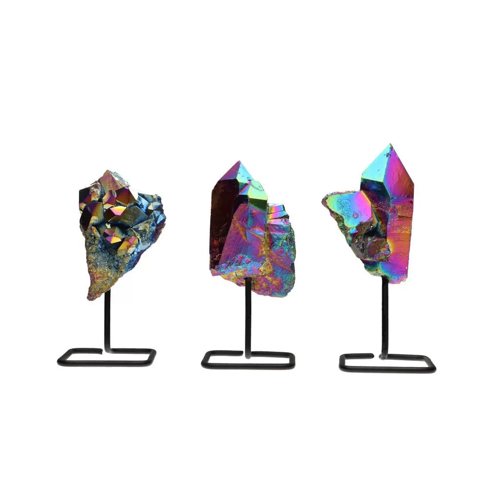Peana de Cuarzo Aqua Aura Titanio (Brasil) | Vitalidad y Alineación Esotergia Tienda