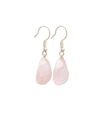 Pendientes de Cuarzo Rosa en Gota (Baño de Plata) | Amor Propio y Sanación Esotergia