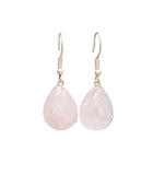 Pendientes de Cuarzo Rosa en Gota (Baño de Plata) | Amor Propio y Sanación Esotergia