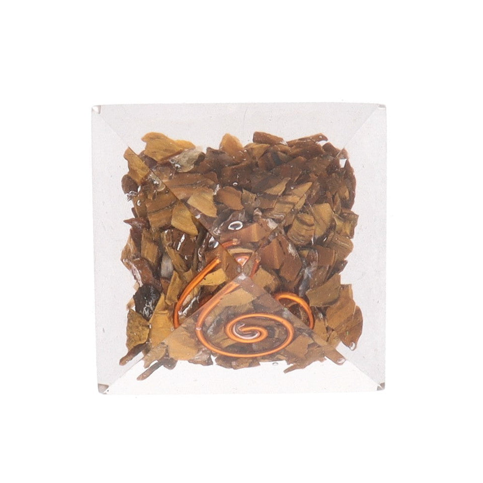 Pirámide Orgonita Ojo de Tigre Esotergia