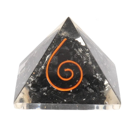 Pirámide Orgonita de Shungit con Espiral – Protección y Energía | 3x3cm Esotergia