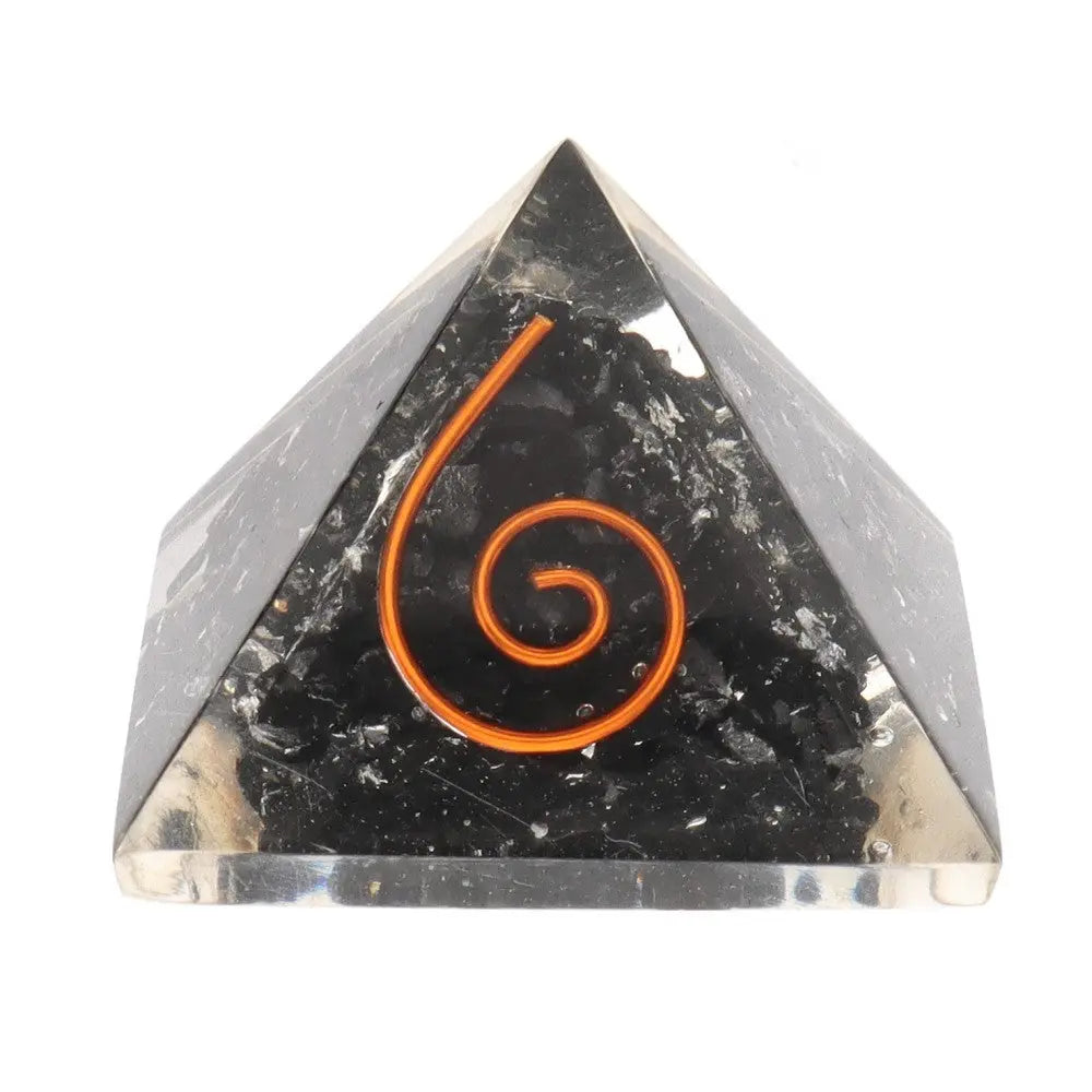 Pirámide Orgonita de Shungit con Espiral – Protección y Energía | 3x3cm Esotergia