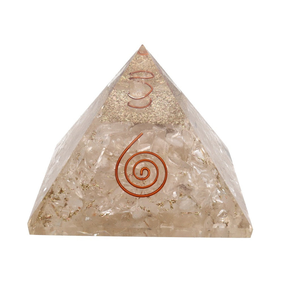 Pirámide Orgonita de Cuarzo con Espiral (7x7 cm) | Transmutación y Protección Esotergia