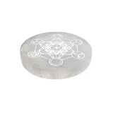 Placa Circular de Selenita Chakras (10cm) | Limpieza y Alineación Esotergia
