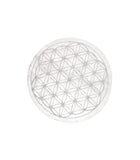 Placa Circular de Selenita Flor de la Vida | Purificación y Geometría Sagrada Esotergia