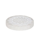 Placa Circular de Selenita Mandala Floral | Purificación y Armonía Interior Esotergia