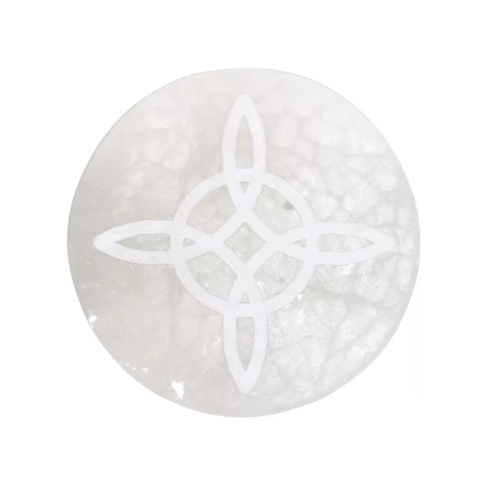 Placa Selenita Nudo de Brujas Extra | Limpieza y Protección Esotergia