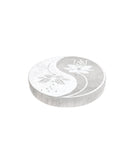 Placa Circular de Selenita Yin Yang (10 cm) | Limpieza y Equilibrio | Esotergia Esotergia