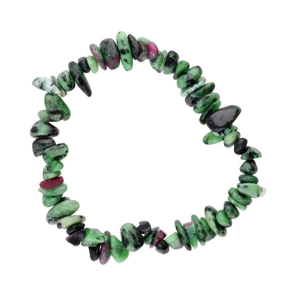 Pulseira Zoisite Chip com Rubi
