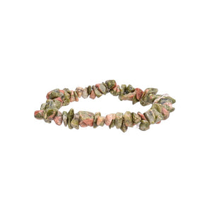 Unakite Jasper Chip Bracelet