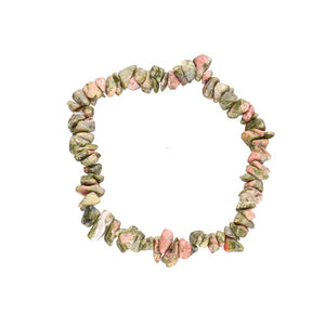 Unakite Jasper Chip Bracelet