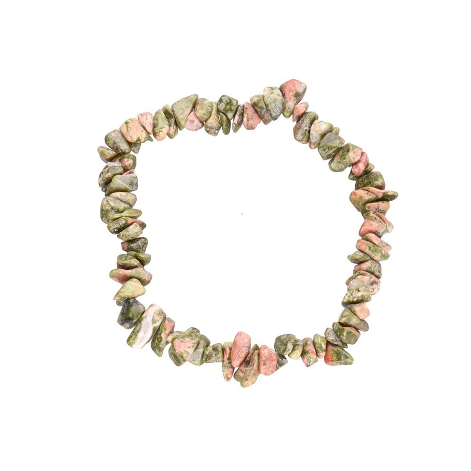 Unakite Jasper Chip Bracelet