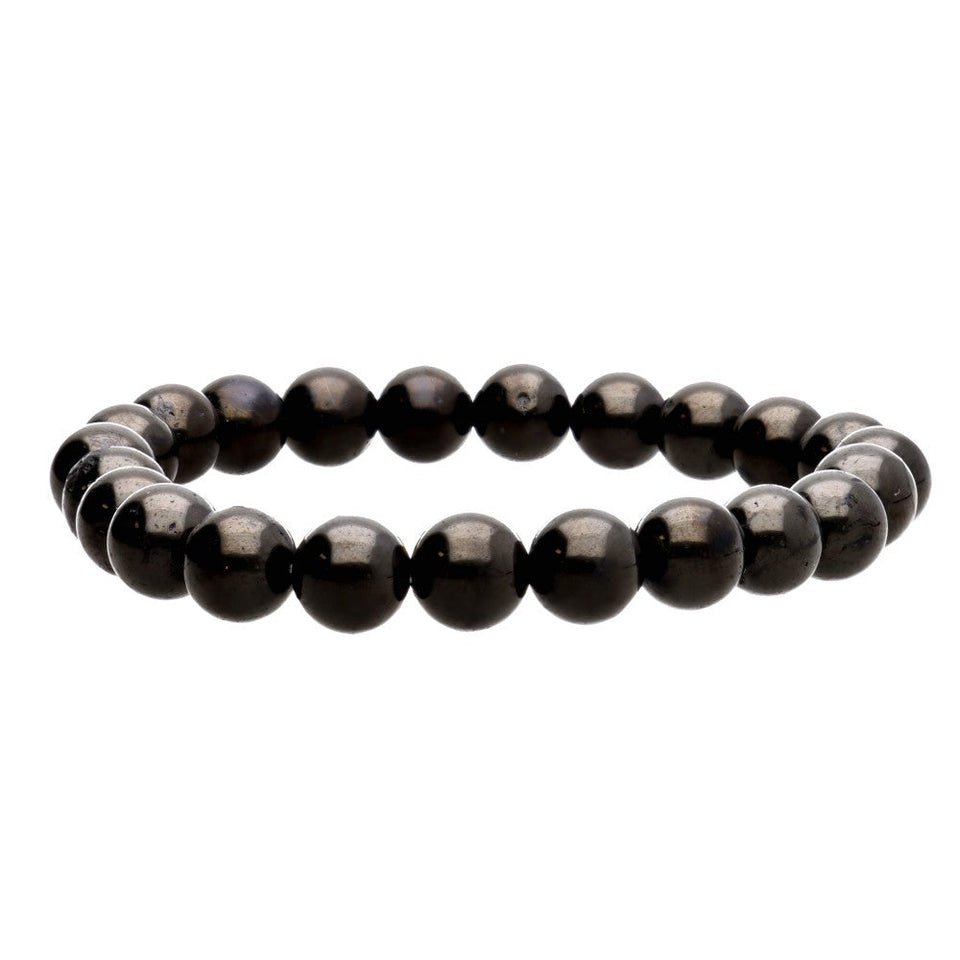 Pulsera de Shungit Original (5mm, 7mm, 8mm, 10mm) | Escudo EMF y Protección Energética Esotergia