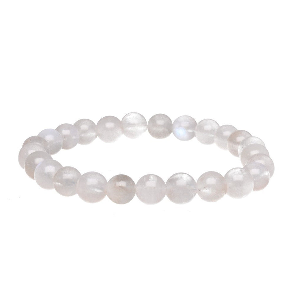 Pulsera de Piedra Luna Natural – Elige 4 mm, 6 mm u 8 mm Esotergia Tienda