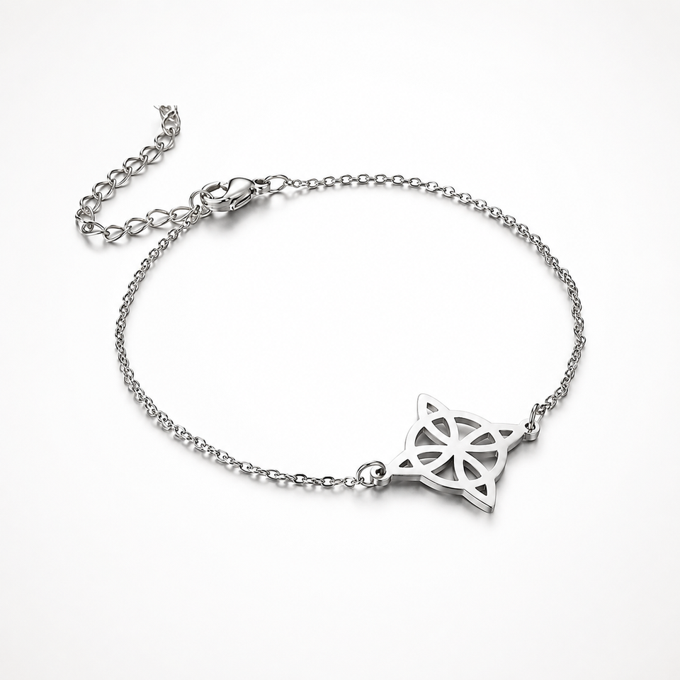 Pulsera de Acero Inoxidable con Nudo de Bruja Esotergia