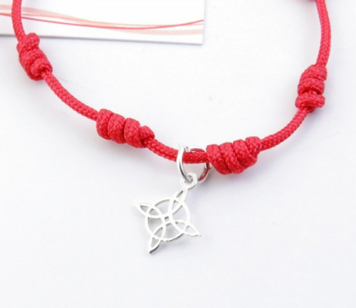 7 Knots Bracelet with Witch's Knot in Sterling Silver