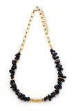Collar de Onix Negro Oro - Merlin Tienda