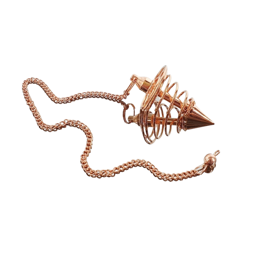 Pêndulo espiral de metal de cobre