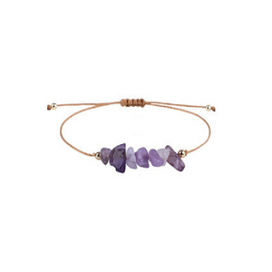 Amethyst Chip Bracelet with Adaptable Knot