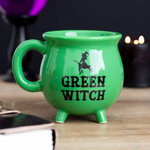 Green Witch Cauldron Mug 'Green Witch' 