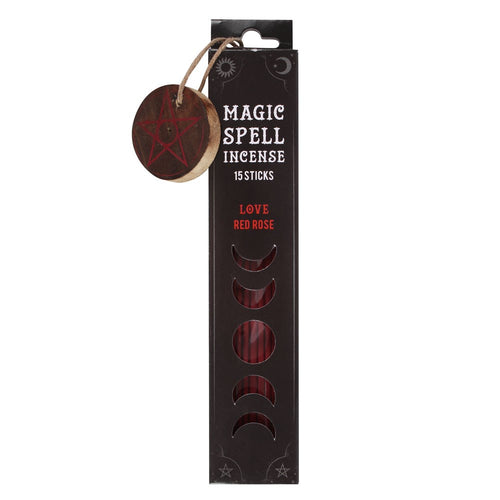 Magic Spell - 'Love Spell' Incense Sticks with Wooden Pentagram Holder 