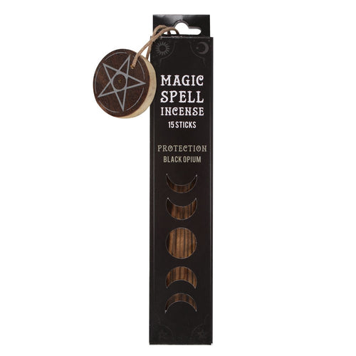 Magic Spell - 'Protection Spell' Incense Sticks with Wooden Pentagram Holder 