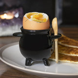 Witch Cauldron Egg Cup with Broomstick