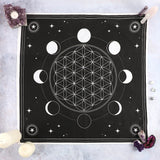 Altar Mat Lunar Phases and Flower of Life 