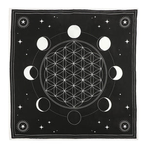 Altar Mat Lunar Phases and Flower of Life 