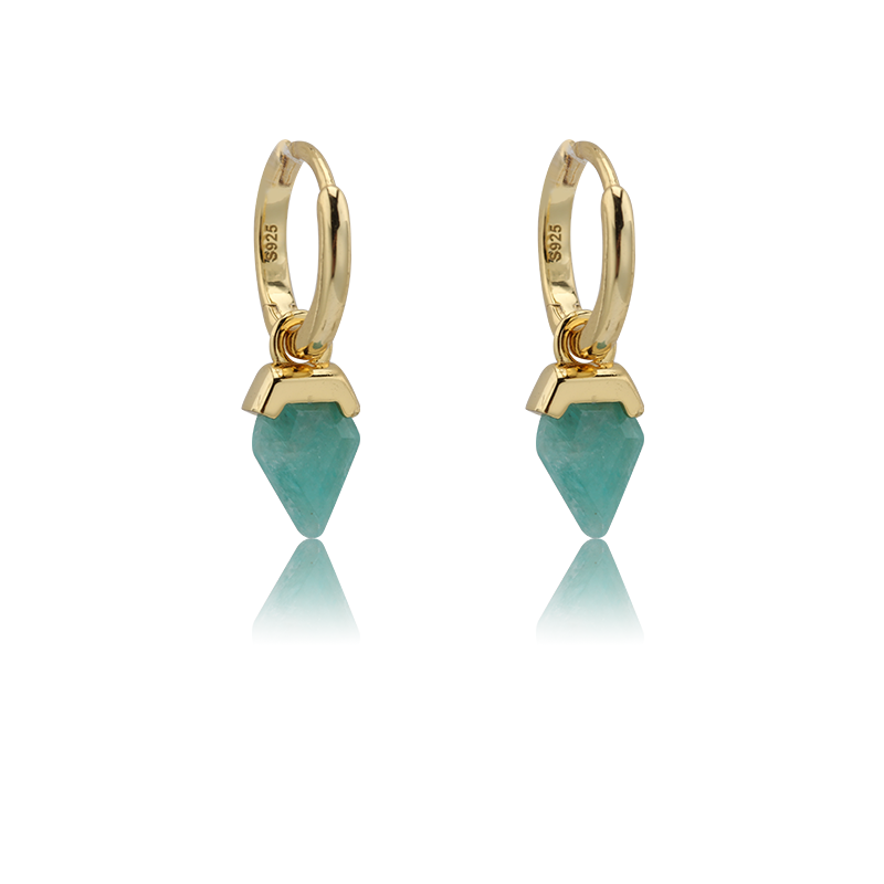 Amazonite Diamond Earrings