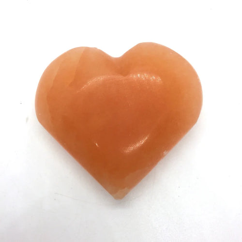 Corazón de Selenita Naranja - Merlin Tienda