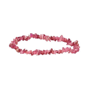 Pulseira com chip de turmalina rubelita rosa